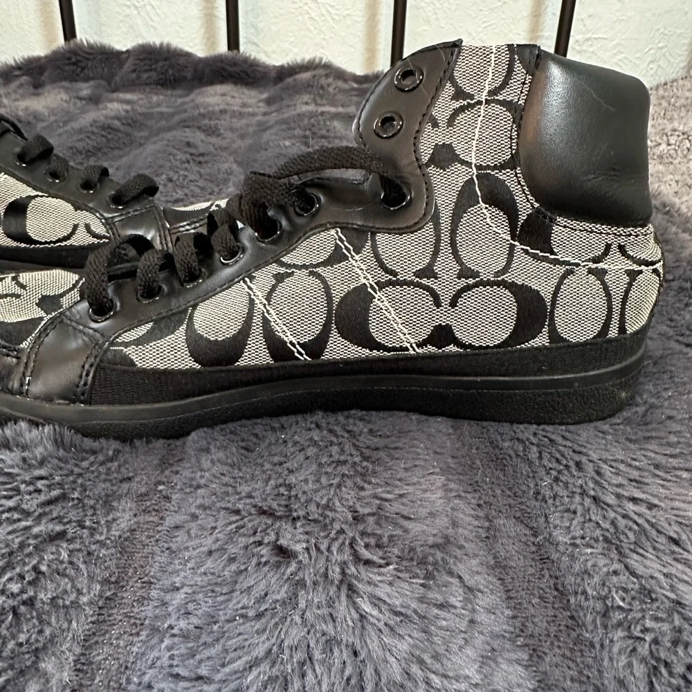 Coach Ellis High Top Sneakers Black and Gray US Women's Size 8.5 Y2K - Picture 9 of 12